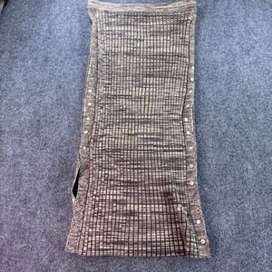 House of Harlow 1960 Midi Skirt Womens Large Brown Ribbed Knit Side Button Slit